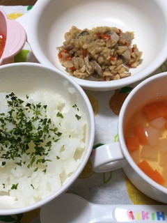 10ヶ月☆ごはん 納豆和え 和風スープ-レシピのメイン写真