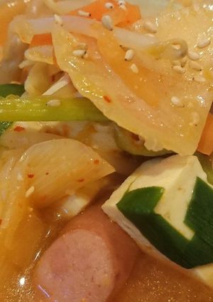ホッ…と辛美味～味噌キムチスープ-レシピのメイン写真