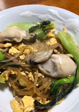牡蠣と青梗菜の炒め物-レシピのメイン写真