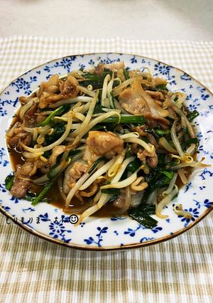 しっかり味のもやしニラ豚バラ炒め-レシピのメイン写真