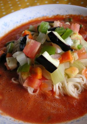 お野菜たっぷり♡ガスパチョ風そうめん-レシピのメイン写真