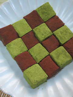 抹茶とチョコの市松生チョコ♪-レシピのメイン写真