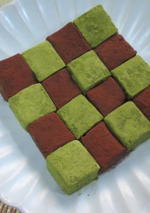 抹茶とチョコの市松生チョコ♪-レシピのメイン写真