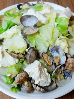 あさりと春キャベツと豆腐の蒸し焼き-レシピのメイン写真
