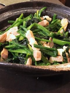 10分で1品 ほうれん草と塩豚の炒め物-レシピのメイン写真