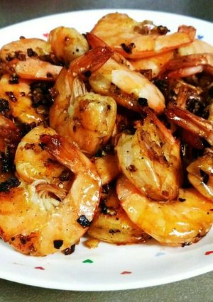 ＊殻付き海老の焦がしにんにく焼き＊-レシピのメイン写真
