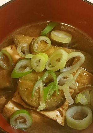 ナスと厚揚げの味噌汁-レシピのメイン写真