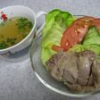圧力鍋で☆即2品☆蒸し鶏と野菜スープ