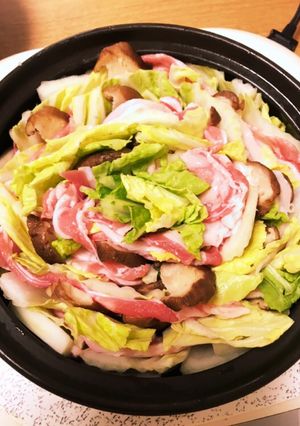 豚バラ椎茸白菜のミルフィーユ鍋-レシピのメイン写真