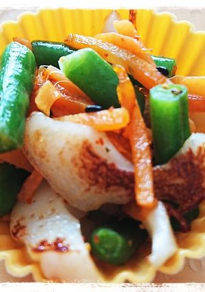 お弁当に☆いんげん・にんじん・ちくわ炒め-レシピのメイン写真