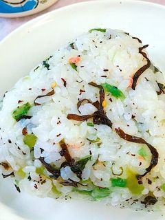 野沢菜、塩昆布、梅ゆかり混ぜご飯おにぎり-レシピのメイン写真
