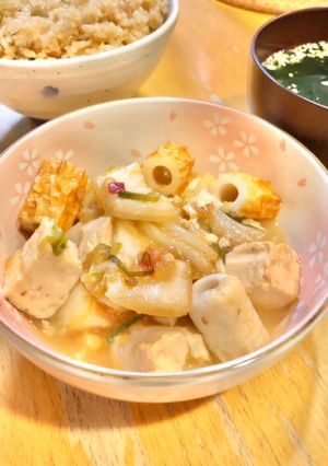 市販の素で☆豆腐と白菜のみぞれ炒め♬-レシピのメイン写真