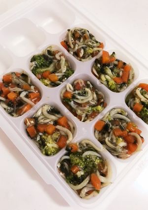 離乳食中期　野菜としらすのおかず-レシピのメイン写真