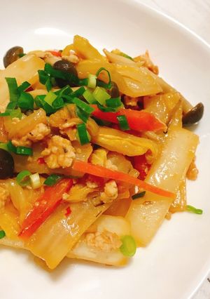 野菜たっぷり！フライパンで作る白菜鶏麻婆-レシピのメイン写真