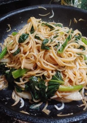 小松菜しらす和風パスタ(簡単)-レシピのメイン写真