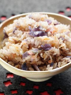 紫キャベツと桜エビの炊き込みご飯-レシピのメイン写真