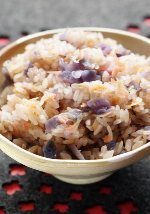 紫キャベツと桜エビの炊き込みご飯-レシピのメイン写真