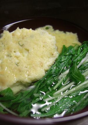 梅豆腐団子と水菜のすまし汁-レシピのメイン写真
