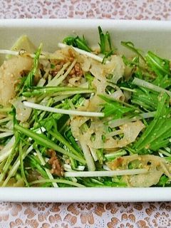 水菜と蓮根の和風サラダ-レシピのメイン写真
