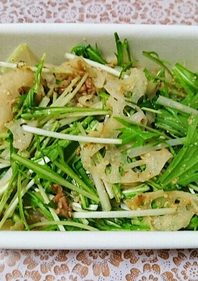 水菜と蓮根の和風サラダ-レシピのメイン写真