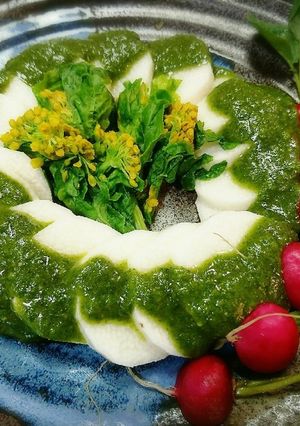 旨っ❤️長芋と菜の花のバジルソースかけ-レシピのメイン写真