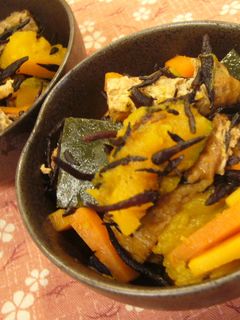 かぼちゃとひじきの煮物-レシピのメイン写真