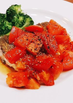 鯖の照り焼き☆トマトソースで♬-レシピのメイン写真