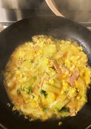 白菜とベーコンの卵とじ-レシピのメイン写真