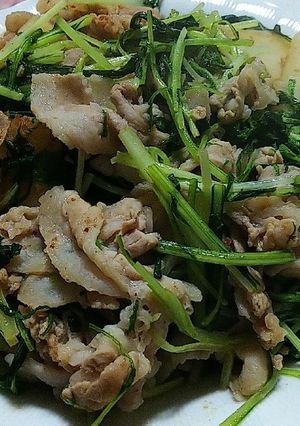 豚肉と水菜の塩レモン炒め-レシピのメイン写真