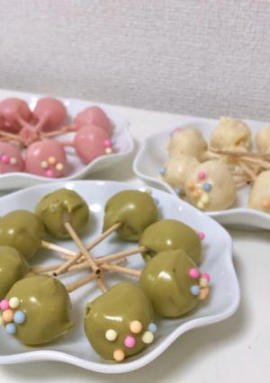 ひなまつり☆ケーキポップス風白玉だんご-レシピのメイン写真