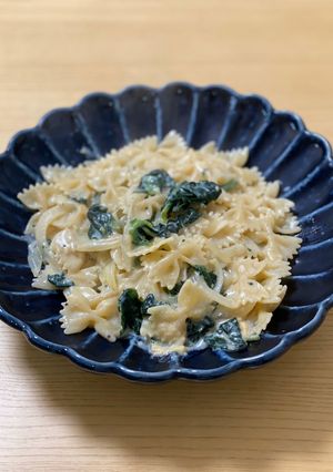 簡単！ほうれん草の豆乳味噌クリームパスタ-レシピのメイン写真