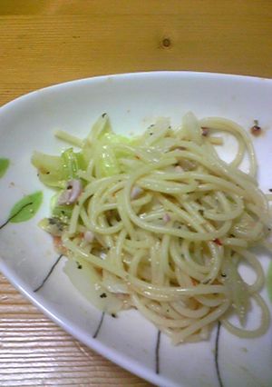 キャベツ＆塩辛＆明太子のペペロンチーノ-レシピのメイン写真