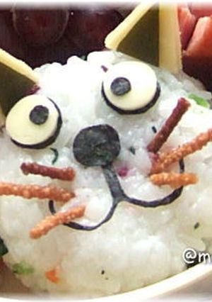 ネコおにぎり弁当：キャラ弁-レシピのメイン写真
