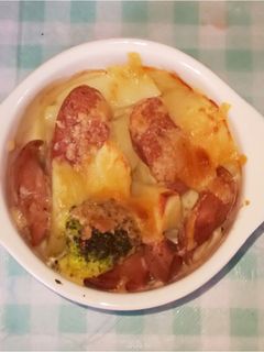じゃがいもとウインナーのチーズ焼き♡-レシピのメイン写真