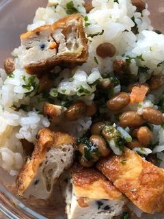 納豆とカリカリがんもの混ぜご飯-レシピのメイン写真