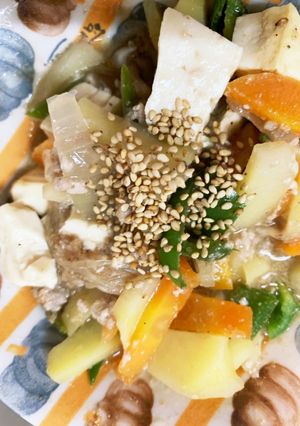 全てレンジ豆腐春雨ちゃんぽん味そぼろ炒煮-レシピのメイン写真