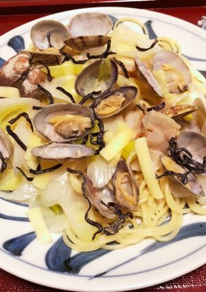 ネギとアサリとベーコンのスパゲティ-レシピのメイン写真