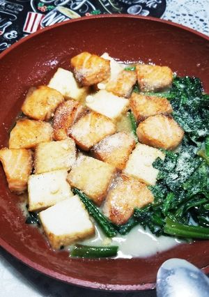 サーモンとほうれん草の味噌クリーム-レシピのメイン写真