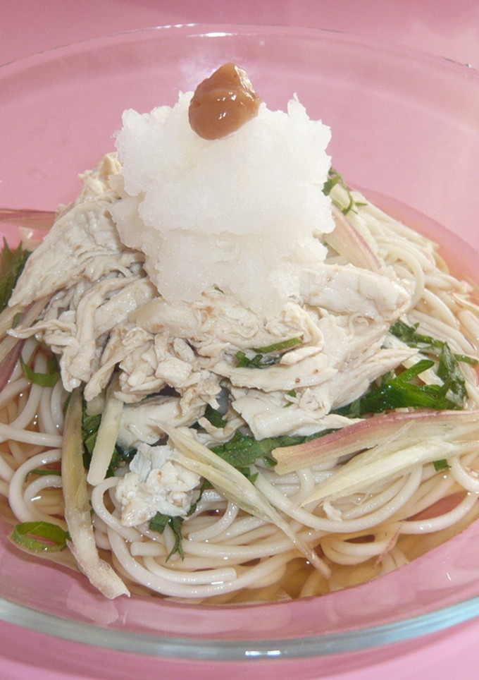 梅ささみおろしそうめん-レシピのメイン写真