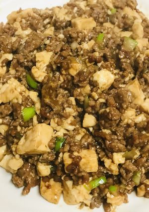 挽肉・豆腐・ネギの赤味噌ベース麻婆豆腐-レシピのメイン写真