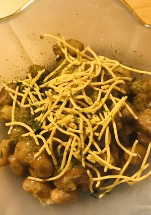 毎日の納豆●サラダ麺＆青のりのトッピング-レシピのメイン写真
