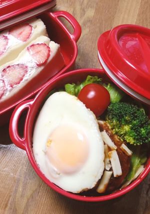ロコモコ★フルーツサンド弁当-レシピのメイン写真