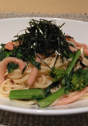 いか明太と菜花のパスタ-レシピのメイン写真
