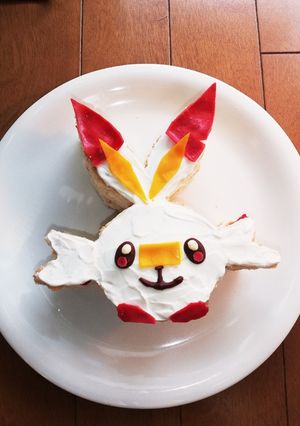 パンケーキで簡単☆ポケモンのヒバニー-レシピのメイン写真
