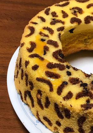 ヒョウ柄シフォンケーキ-レシピのメイン写真