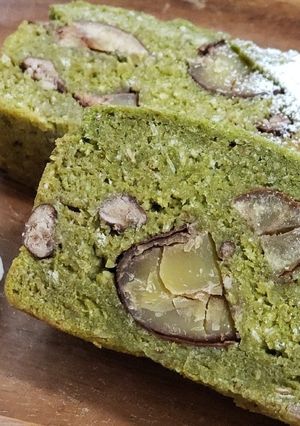 混ぜて焼くだけ！栗と抹茶のおからケーキ-レシピのメイン写真