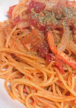 簡単☆蟹トマトクリームパスタ-レシピのメイン写真