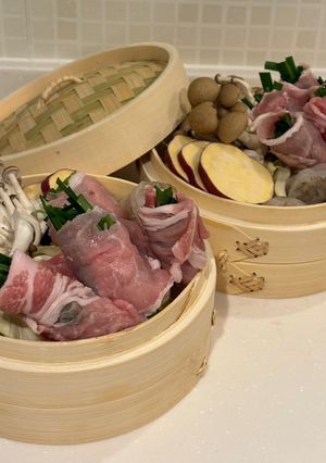 豚巻きセイロ蒸し-レシピのメイン写真
