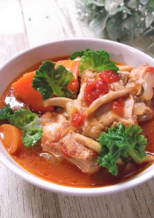 圧力鍋で　豚軟骨の白だしトマト煮-レシピのメイン写真