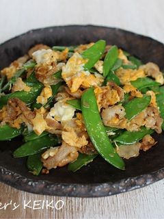 さやえんどうと豚肉、卵の炒め物-レシピのメイン写真